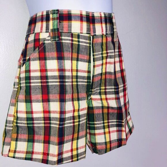 Vintage 60s Billy the Kid Plaid Shorts Boys M Preppie - Picture 2 of 5